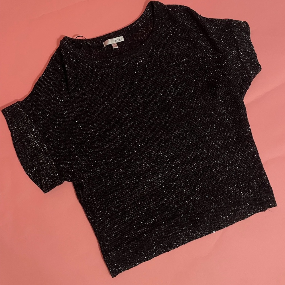 Sparkly Cropped Blouse Black